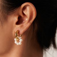 1 Pair IG Style Casual Sweet Round Asymmetrical Plating 304 Stainless Steel K Gold Plated Drop Earrings main image 3