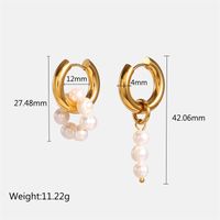 1 Pair IG Style Casual Sweet Round Asymmetrical Plating 304 Stainless Steel K Gold Plated Drop Earrings sku image 1