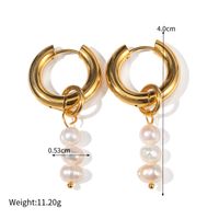 1 Pair IG Style Casual Sweet Round Asymmetrical Plating 304 Stainless Steel K Gold Plated Drop Earrings sku image 3