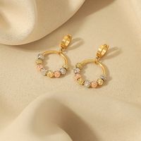 1 Pair IG Style Vintage Style Classic Style Circle Round Spiral Stripe Plating Stainless Steel 18K Gold Plated Drop Earrings main image 3