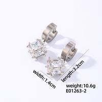 1 Pair Hip-Hop Rock Cross Key Plating Inlay 304 Stainless Steel Copper Zircon Drop Earrings sku image 5