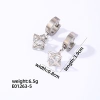 1 Pair Hip-Hop Rock Cross Key Plating Inlay 304 Stainless Steel Copper Zircon Drop Earrings sku image 2