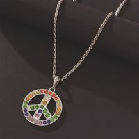 Wholesale Jewelry Lady Symbol Alloy Iron Artificial Diamond Plating Inlay Pendant Necklace main image 1