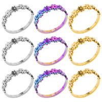 Wholesale Sweet Flower Stainless Steel Open Rings main image 1