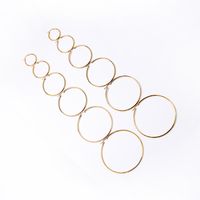 6 Pieces Basic Rock Modern Style Circle Plating 201 Stainless Steel 18K Gold Plated Earrings main image 6