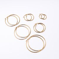 6 Pieces Basic Rock Modern Style Circle Plating 201 Stainless Steel 18K Gold Plated Earrings main image 5