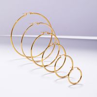 6 Pieces Basic Rock Modern Style Circle Plating 201 Stainless Steel 18K Gold Plated Earrings main image 3
