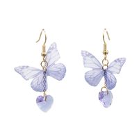1 Piece Elegant Cute Wedding Butterfly Tassel Plating Artificial Crystal Alloy Fabric Drop Earrings main image 5