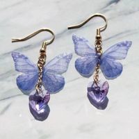 1 Piece Elegant Cute Wedding Butterfly Tassel Plating Artificial Crystal Alloy Fabric Drop Earrings main image 6