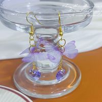 1 Piece Elegant Cute Wedding Butterfly Tassel Plating Artificial Crystal Alloy Fabric Drop Earrings main image 3