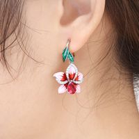 1 Piece Elegant Cute Wedding Flower Plating Inlay Alloy Zircon Drop Earrings main image 2