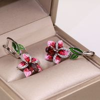1 Piece Elegant Cute Wedding Flower Plating Inlay Alloy Zircon Drop Earrings main image 4