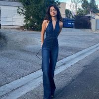Women's Street Retro Sexy Solid Color Full Length Washed Jumpsuits main image 4