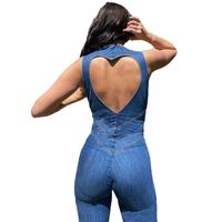 Women's Street Retro Sexy Solid Color Full Length Washed Jumpsuits main image 2