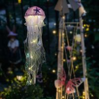 Cute Jellyfish Arylic Gauze Indoor Party Night Lights sku image 2