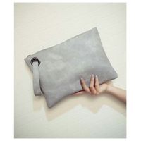 Women's Medium Autumn&winter Pu Leather Solid Color Basic Square Hook Loop Clutch Bag main image 4