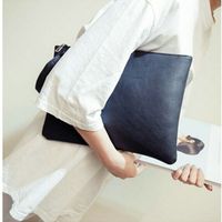 Women's Medium Autumn&winter Pu Leather Solid Color Basic Square Hook Loop Clutch Bag main image 2
