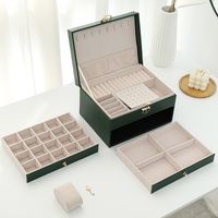 Basic Classic Style Solid Color Pu Leather Jewelry Boxes main image 5