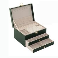 Basic Classic Style Solid Color Pu Leather Jewelry Boxes main image 2