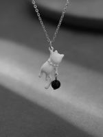 Casual Cute Cat Alloy Three-dimensional Inlay Artificial Pearls Women's Pendant Necklace main image 3