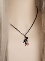 Casual Cute Cat Alloy Three-dimensional Inlay Artificial Pearls Women's Pendant Necklace main image 1