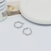 1 Pair Vintage Style Geometric Waves Solid Color Plating Iron Hoop Earrings main image 3