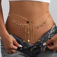 Simple Style Classic Style Star Heart Shape Alloy Plating Gold Plated Women's Waist Chain sku image 1