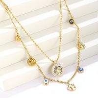 Stainless Steel Hip-Hop Cool Style Plating Devil'S Eye Double Layer Necklaces main image 1