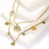 Stainless Steel Hip-Hop Cool Style Plating Devil'S Eye Double Layer Necklaces main image 6