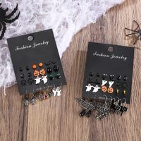1 Set Gothic Vacation Cool Style Halloween Pattern Alloy Drop Earrings main image 1