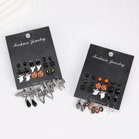 1 Set Gothic Vacation Cool Style Halloween Pattern Alloy Drop Earrings main image 5