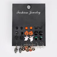 1 Set Gothic Vacation Cool Style Halloween Pattern Alloy Drop Earrings main image 2