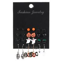 1 Set Gothic Vacation Cool Style Halloween Pattern Alloy Drop Earrings sku image 2