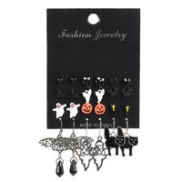 1 Set Gothic Vacation Cool Style Halloween Pattern Alloy Drop Earrings sku image 1