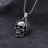 Retro Punk Skull 304 Stainless Steel Halloween Men'S Pendant Necklace sku image 1
