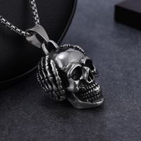 Retro Punk Skull 304 Stainless Steel Halloween Men'S Pendant Necklace main image 4