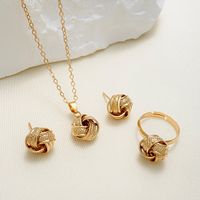 Ig Style Simple Style Geometric 14k Gold Plated Silver Plated Alloy Wholesale Rings Earrings Necklace main image 3