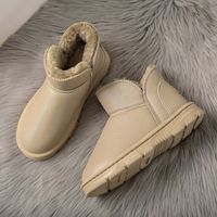 Women's Casual Solid Color Round Toe Cotton Shoes Booties Snow Boots sku image 1