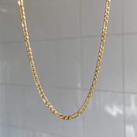 Lässig Einfacher Stil Einfarbig Rostfreier Stahl 18 Karat Vergoldet Halskette main image 2