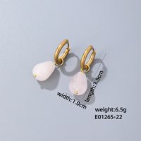 1 Paire Décontractée Style Simple Les Gouttelettes D'Eau Placage Acier Inoxydable 304 La Pierre Naturelle Plaqué Or K Boucles D'oreilles sku image 20