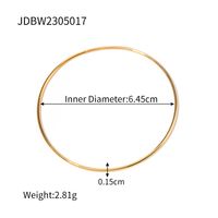 Streetwear Korean Style Solid Color Stainless Steel Plating 18k Gold Plated Bangle sku image 1