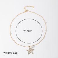 Simple Style Solid Color Copper Plating Inlay Rhinestones 18k Gold Plated Necklace sku image 4