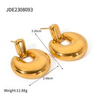 1 Pair IG Style Round Plating 316 Stainless Steel  Drop Earrings sku image 1