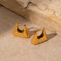 1 Paire Style Ig Carré Placage Acier Inoxydable Plaqué Or 18k Des Boucles D'oreilles main image 4