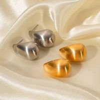 1 Pair Ig Style Water Droplets Plating Stainless Steel 18k Gold Plated Ear Studs main image 4
