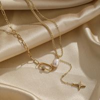 Simple Style Solid Color Copper Plating Inlay Rhinestones 18k Gold Plated Necklace main image 1