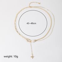 Simple Style Solid Color Copper Plating Inlay Rhinestones 18k Gold Plated Necklace sku image 5
