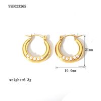 1 Pair Vintage Style Devil'S Eye Heart Shape Plating Inlay 201 Stainless Steel Rhinestones Pearl 18K Gold Plated Hoop Earrings sku image 2