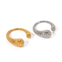 Ig Style Asymmetrical Solid Color Stainless Steel Plating 18k Gold Plated Open Rings main image 2