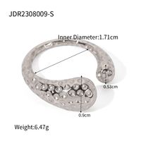 Ig Style Asymmetrical Solid Color Stainless Steel Plating 18k Gold Plated Open Rings sku image 1